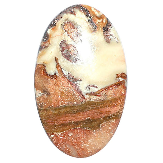 Rosetta Picture Jasper 18.7x30.8x4.5 mm Oval Shape Polished Gemstone LS24-08116