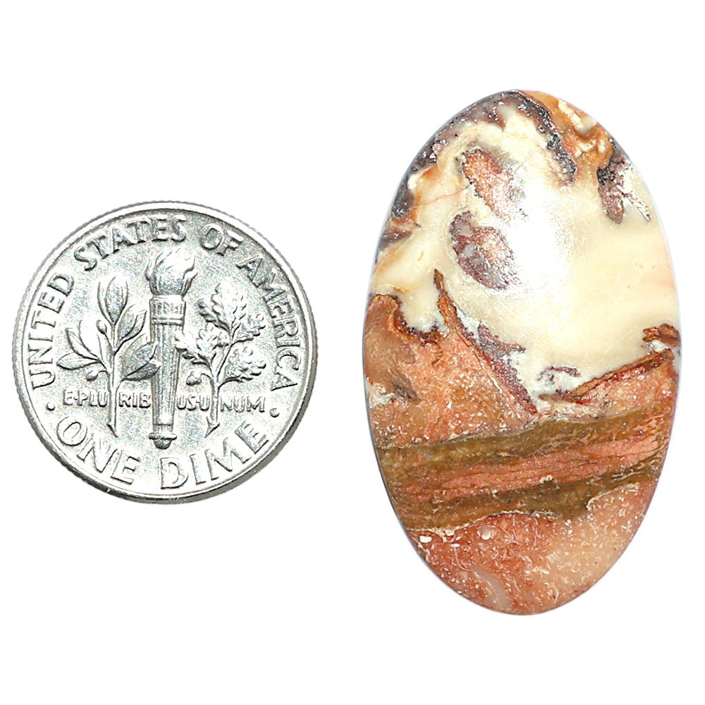 Rosetta Picture Jasper 18.7x30.8x4.5 mm Oval Shape Polished Gemstone LS24-08116