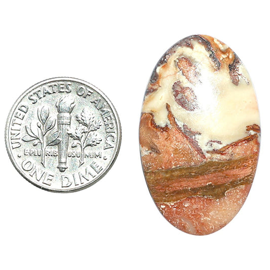 Rosetta Picture Jasper 18.7x30.8x4.5 mm Oval Shape Polished Gemstone LS24-08116