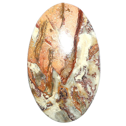 Rosetta Picture Jasper 20.5x33.6x5.5 mm Oval Shape Polished Gemstone LS24-08118