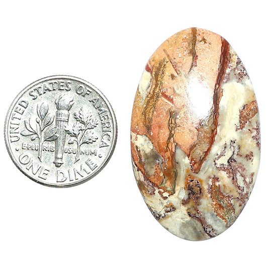 Rosetta Picture Jasper 20.5x33.6x5.5 mm Oval Shape Polished Gemstone LS24-08118