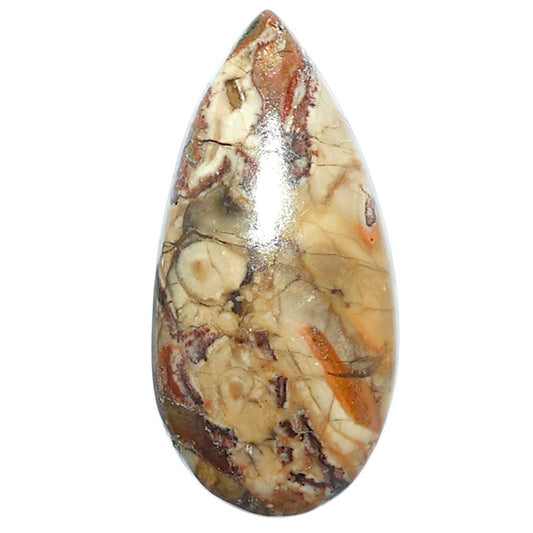 Rosetta Picture Jasper 15.8x32.6x6 mm Pear Shape Polished Gemstone LS24-08119