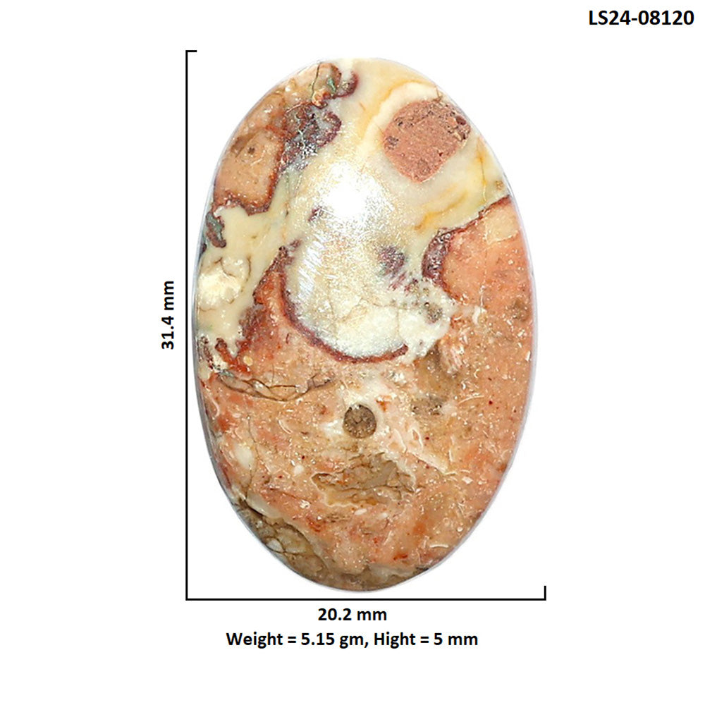 Rosetta Picture Jasper 20.2x31.4x5 mm Oval Shape Polished Gemstone LS24-08120