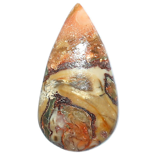 Rosetta Picture Jasper 16.5x30.2x5.5 mm Pear Shape Polished Gemstone LS24-08125