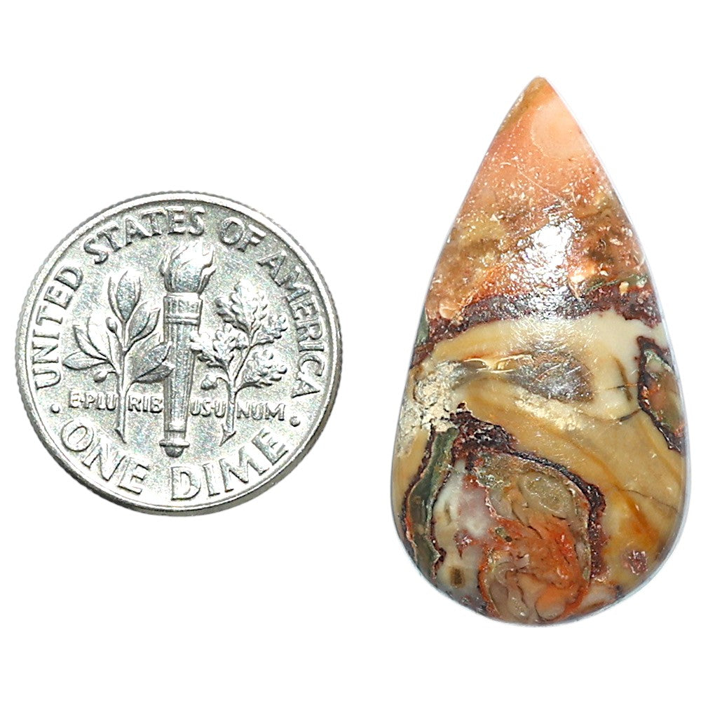 Rosetta Picture Jasper 16.5x30.2x5.5 mm Pear Shape Polished Gemstone LS24-08125