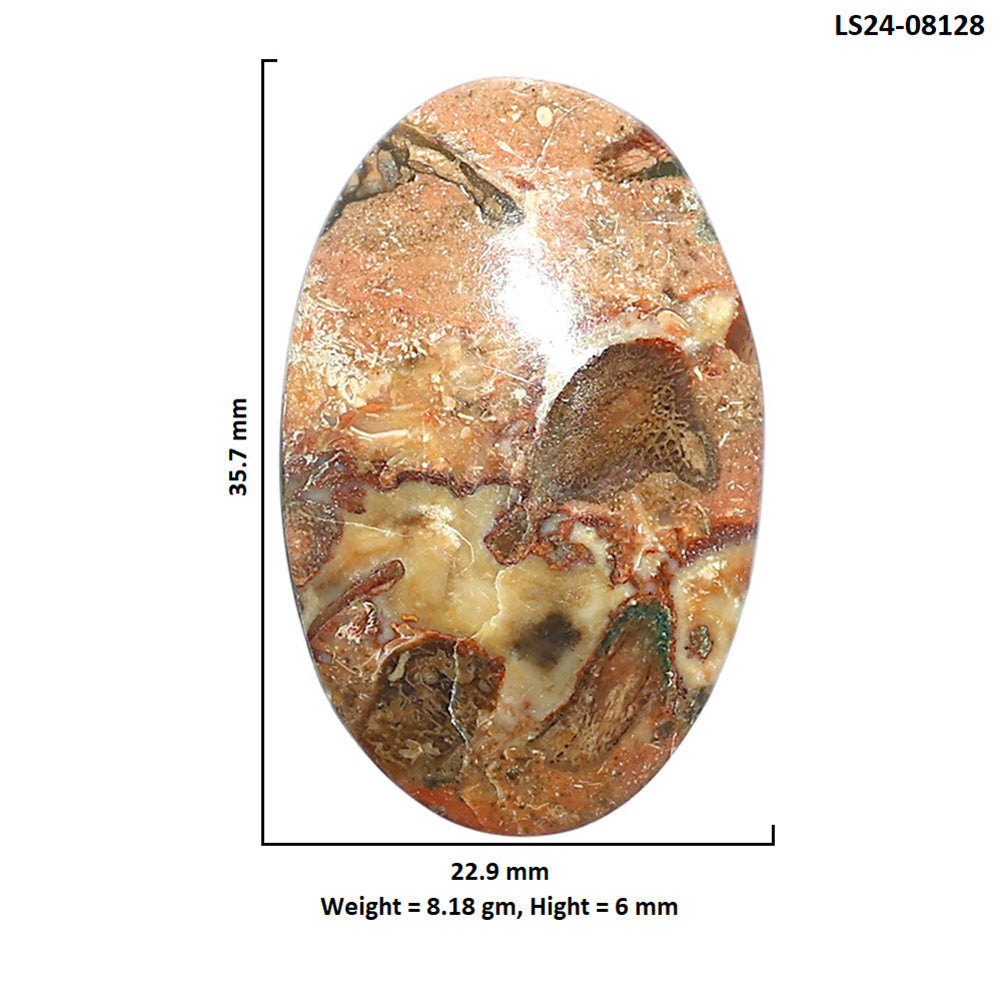 Rosetta Picture Jasper 22.9x35.7x6 mm Oval Shape Polished Gemstone LS24-08128