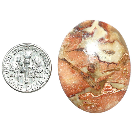 Rosetta Picture Jasper 26.15x33.35x6.2 mm Oval Shape Polished Gemstone LS24-08129