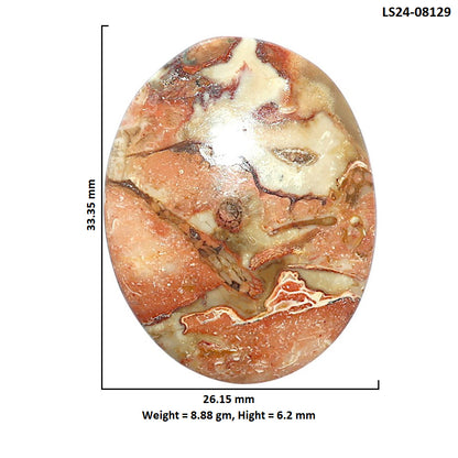 Rosetta Picture Jasper 26.15x33.35x6.2 mm Oval Shape Polished Gemstone LS24-08129
