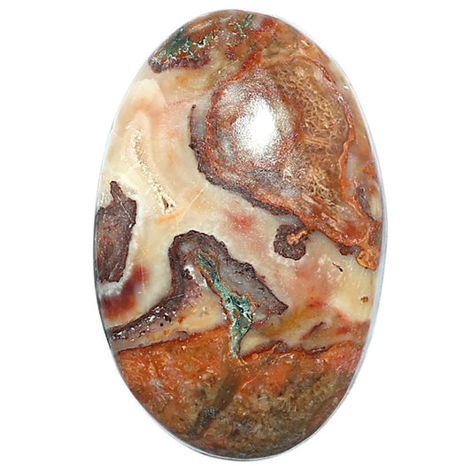 Rosetta Picture Jasper 23x35.3x7 mm Oval Shape Polished Gemstone LS24-08131