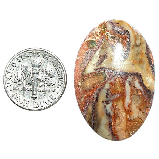 Rosetta Picture Jasper 22.9x33.9x6 mm Oval Shape Polished Gemstone LS24-08132