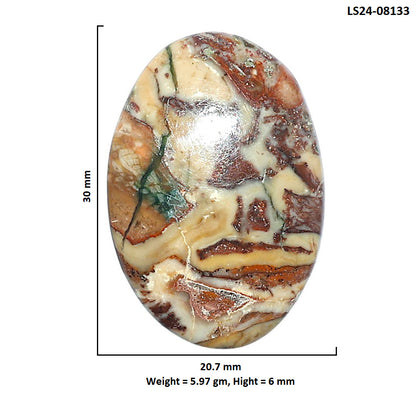 Rosetta Picture Jasper 20.7x30x6 mm Oval Shape Polished Gemstone LS24-08133