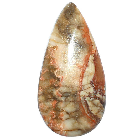 Rosetta Picture Jasper 17.9x35x5.7 mm Pear Shape Polished Gemstone LS24-08134