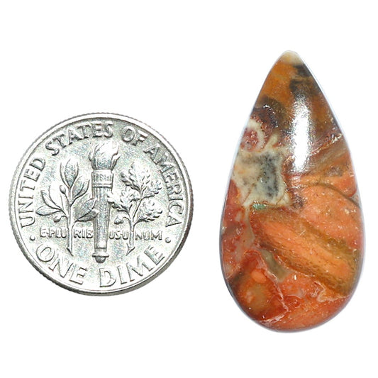 Rosetta Picture Jasper 14.2x27.5x5.5 mm Pear Shape Polished Gemstone LS24-08135