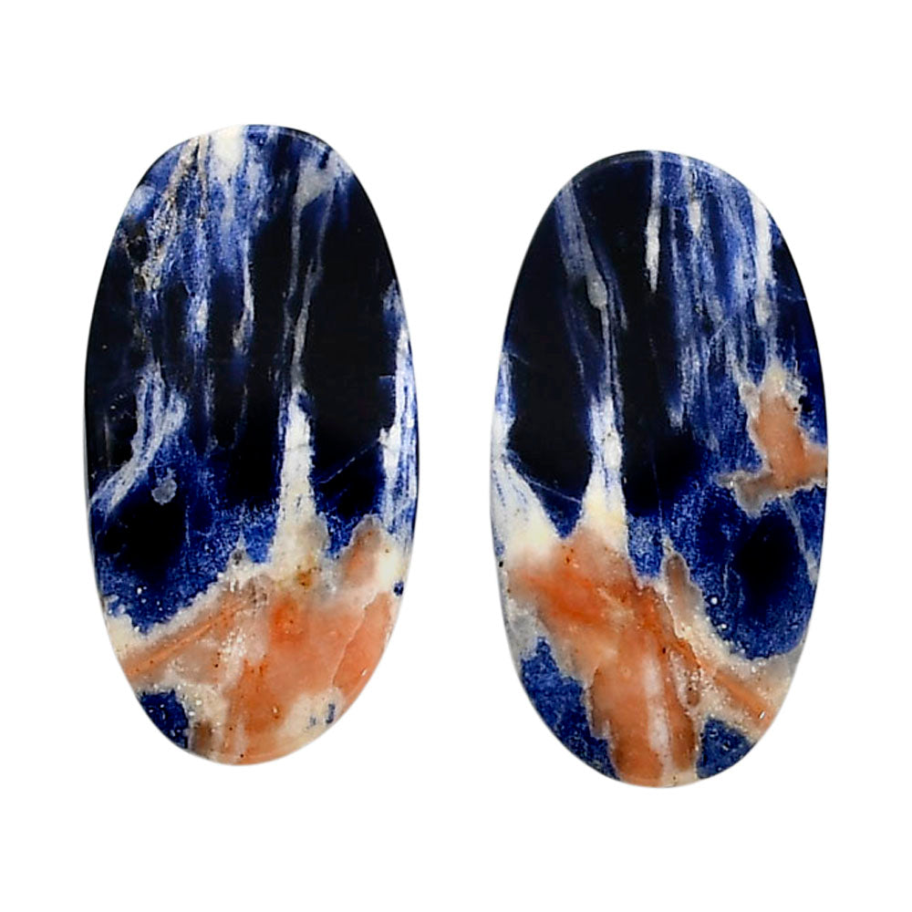 Sodalite Pair 14x26.2x4 mm Oval Shape Polished Gemstone LS26-04363