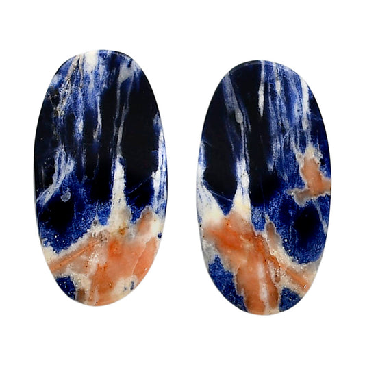 Sodalite Pair 14x26.2x4 mm Oval Shape Polished Gemstone LS26-04363