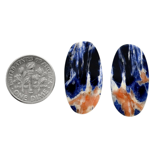 Sodalite Pair 14x26.2x4 mm Oval Shape Polished Gemstone LS26-04363