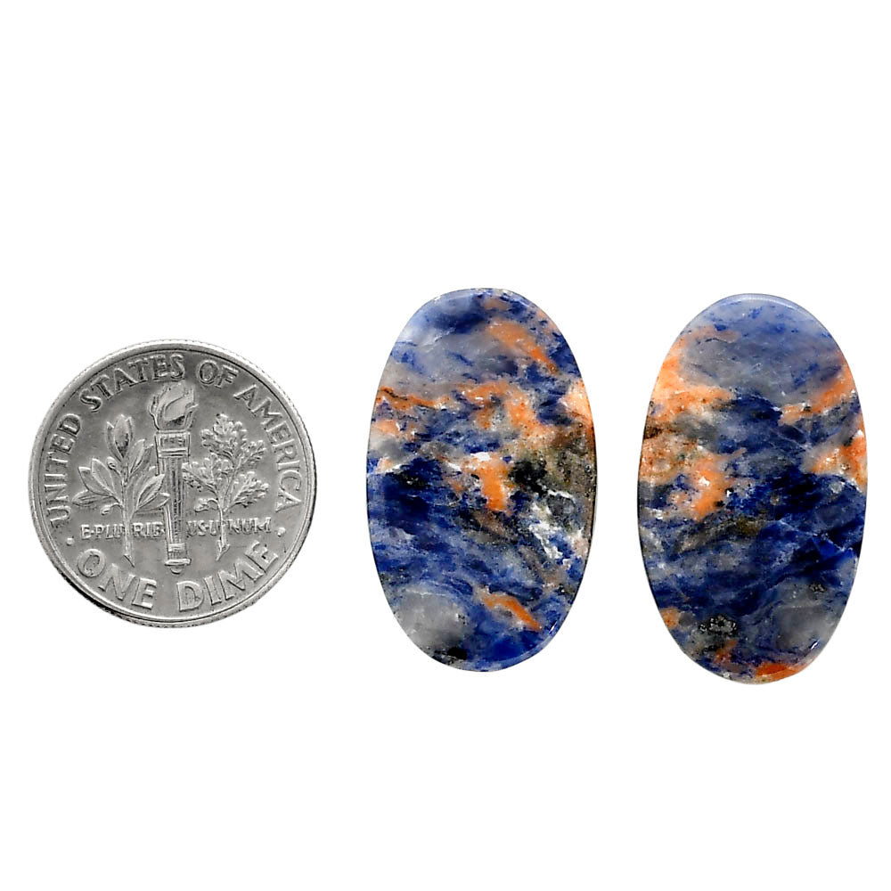 Sodalite Pair 14.5x24x4.3 mm Oval Shape Polished Gemstone LS26-04364