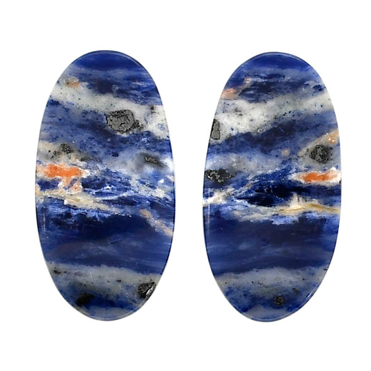 Sodalite Pair 14.5x28.2x4 mm Oval Shape Polished Gemstone LS26-04366