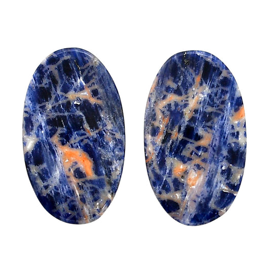 Sodalite Pair 15x25.3x4 mm Oval Shape Polished Gemstone LS26-04367