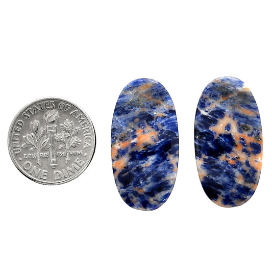 Sodalite Pair 14.8x26.5x4.5 mm Oval Shape Polished Gemstone LS26-04368