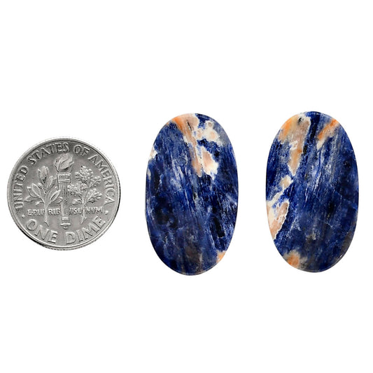 Sodalite Pair 14.7x25.4x4 mm Oval Shape Polished Gemstone LS26-04369
