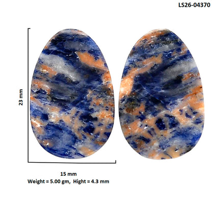 Sodalite Pair 15x23x4.3 mm Fancy Shape Polished Gemstone LS26-04370