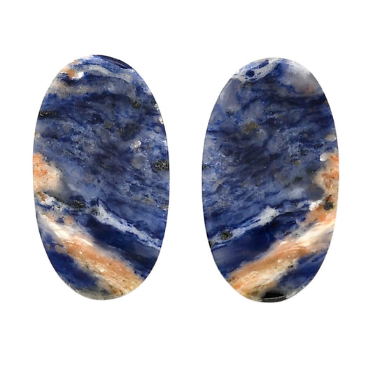 Sodalite Pair 14.7x26.25x3.7 mm Oval Shape Polished Gemstone LS26-04371