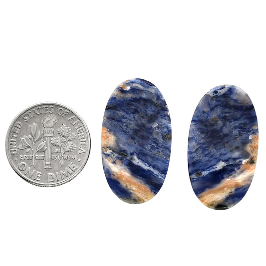 Sodalite Pair 14.7x26.25x3.7 mm Oval Shape Polished Gemstone LS26-04371