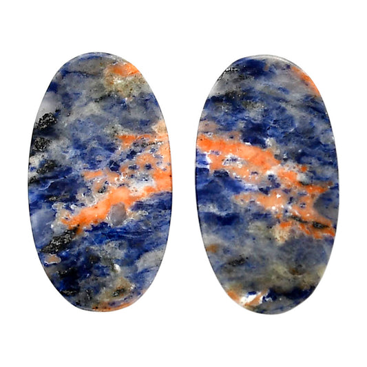 Sodalite Pair 15.5x27.75x4.3 mm Oval Shape Polished Gemstone LS26-04372
