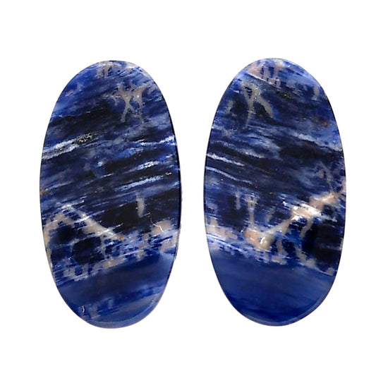 Sodalite Pair 13.5x25.25x4 mm Oval Shape Polished Gemstone LS26-04375