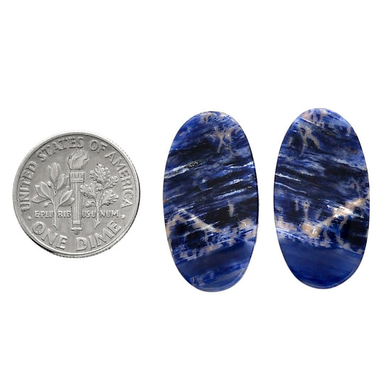 Sodalite Pair 13.5x25.25x4 mm Oval Shape Polished Gemstone LS26-04375