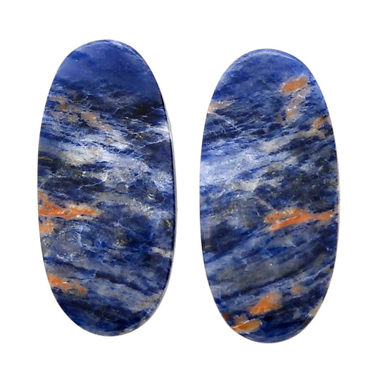 Sodalite Pair 14.4x30.4x4 mm Oval Shape Polished Gemstone LS26-04376