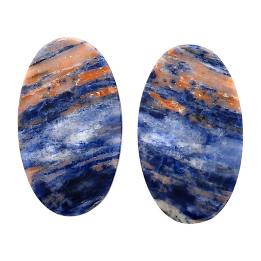 Sodalite Pair 16x27.2x4 mm Oval Shape Polished Gemstone LS26-04378