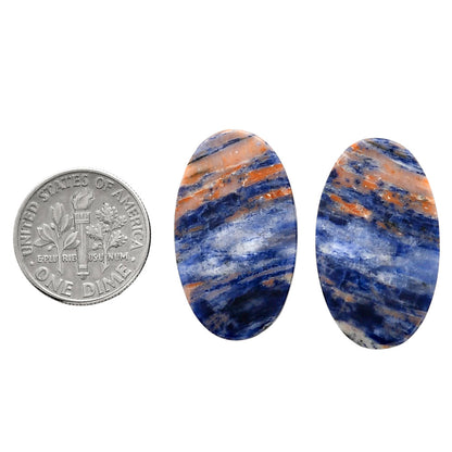 Sodalite Pair 16x27.2x4 mm Oval Shape Polished Gemstone LS26-04378