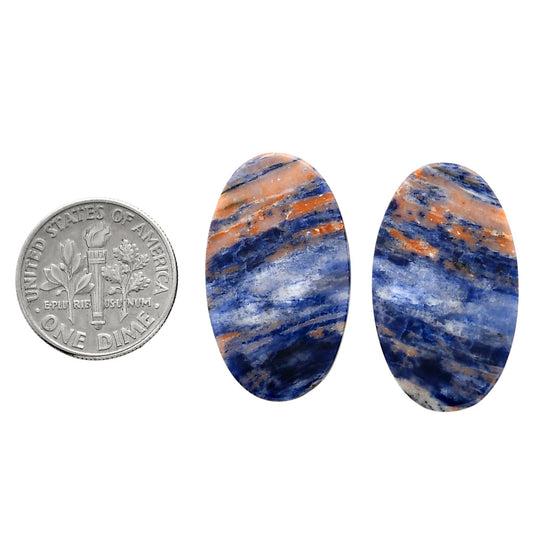 Sodalite Pair 16x27.2x4 mm Oval Shape Polished Gemstone LS26-04378