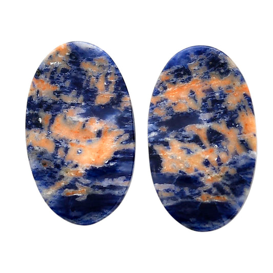 Sodalite Pair 16.6x28.1x3.5 mm Oval Shape Polished Gemstone LS26-04379