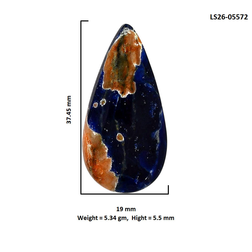 Sodalite 19x37.45x5.5 mm Pear Shape Polished Gemstone LS26-05572