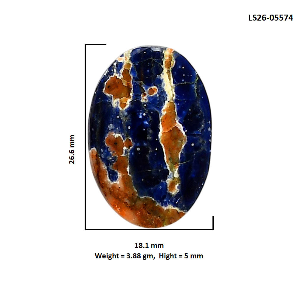 Sodalite 18.1x26.6x5 mm Oval Shape Polished Gemstone LS26-05574