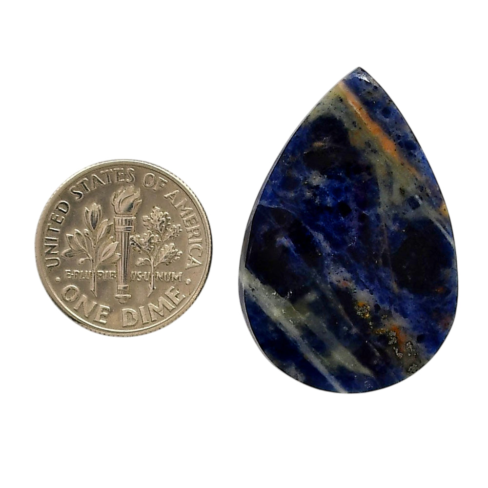 Sodalite 22.25x32.65x4.5 mm Pear Shape Polished Gemstone LS26-05583