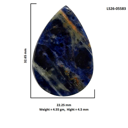 Sodalite 22.25x32.65x4.5 mm Pear Shape Polished Gemstone LS26-05583