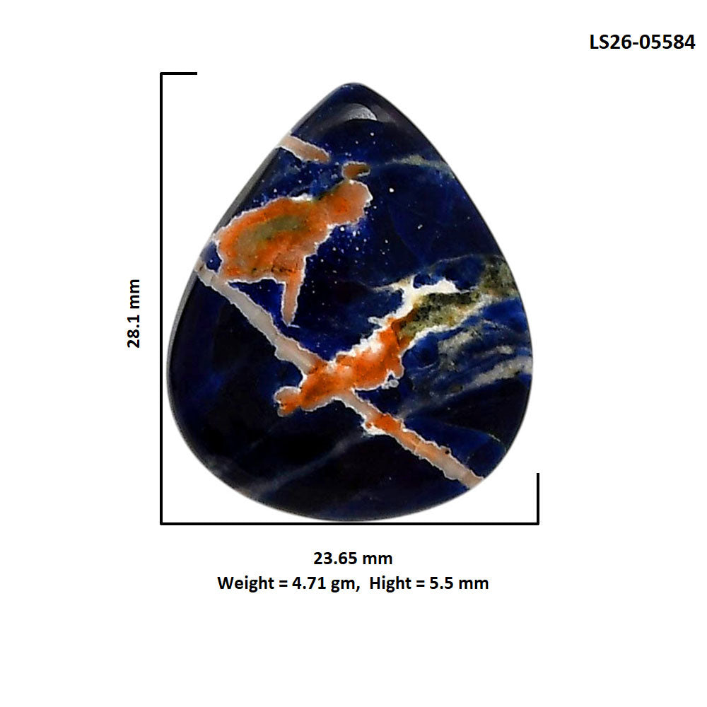 Sodalite 23.65x28.1x5.5 mm Heart Shape Polished Gemstone LS26-05584