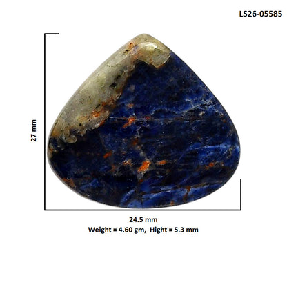 Sodalite 24.5x27x5.3 mm Heart Shape Polished Gemstone LS26-05585