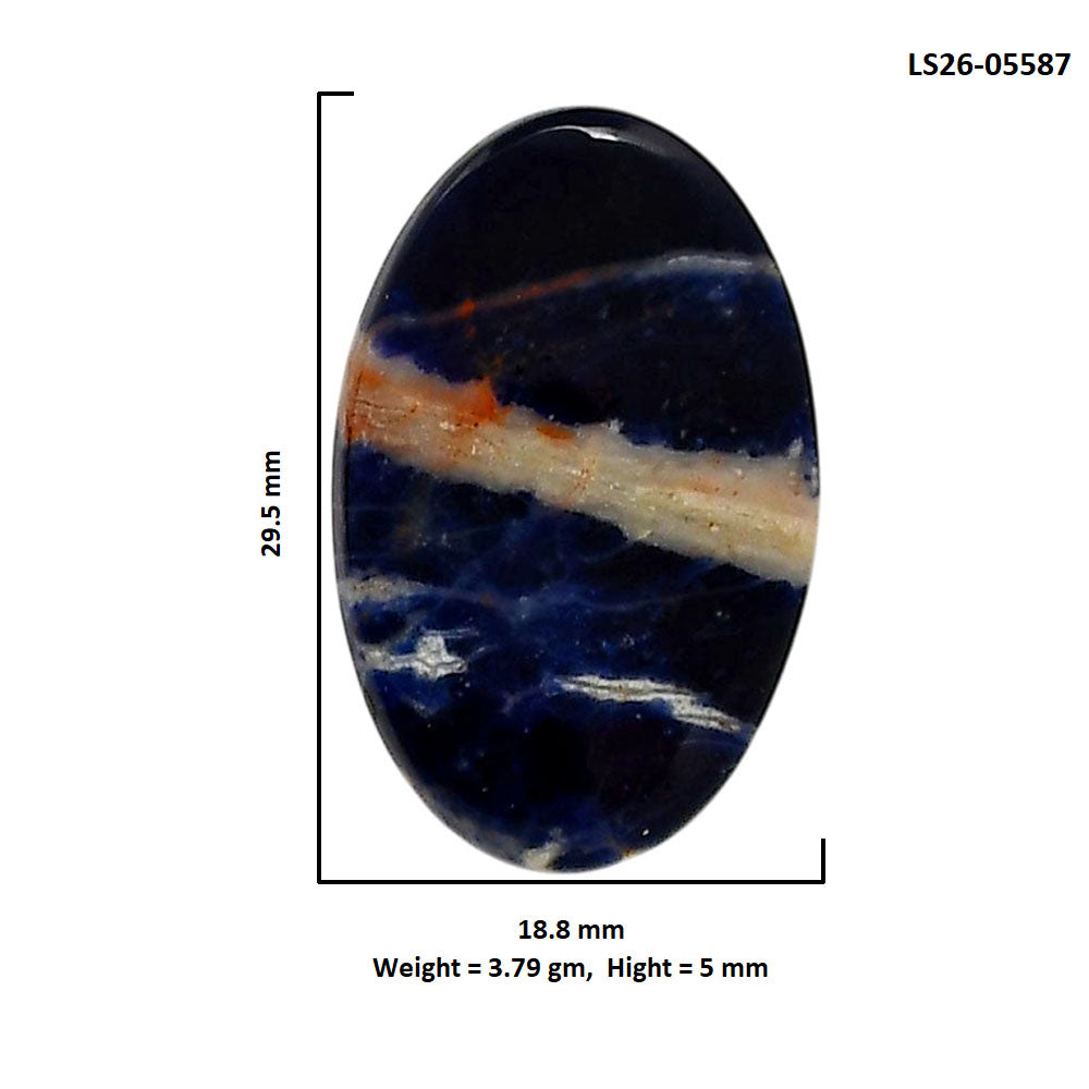 Sodalite 18.8x29.5x5 mm Oval Shape Polished Gemstone LS26-05587