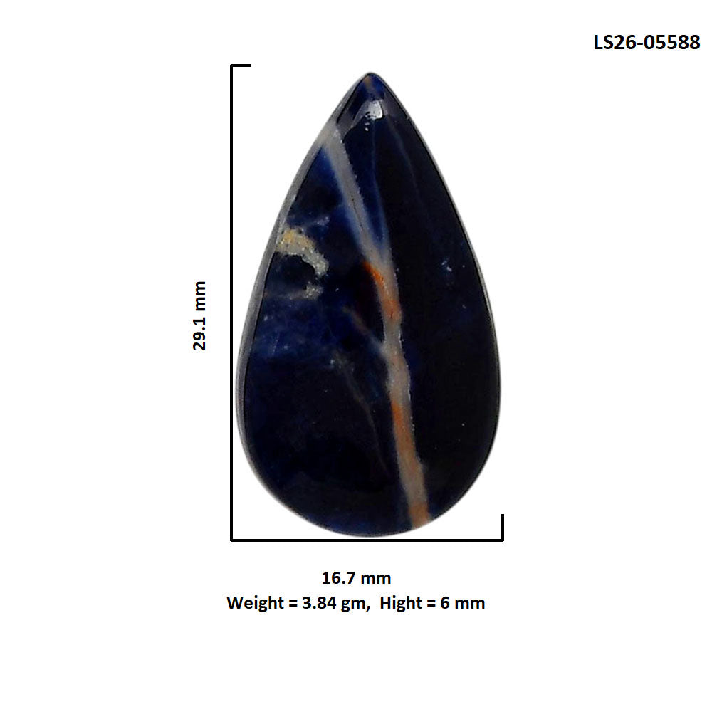 Sodalite 16.7x29.1x6 mm Pear Shape Polished Gemstone LS26-05588