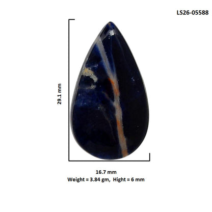 Sodalite 16.7x29.1x6 mm Pear Shape Polished Gemstone LS26-05588