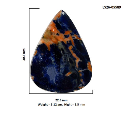Sodalite 22.8x30.4x5.3 mm Pear Shape Polished Gemstone LS26-05589