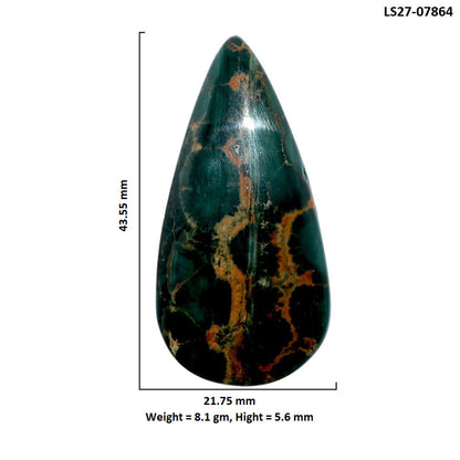 Ocean Jasper 21.75x43.55x5.6 mm Pear Shape Polished Gemstone LS27-07864