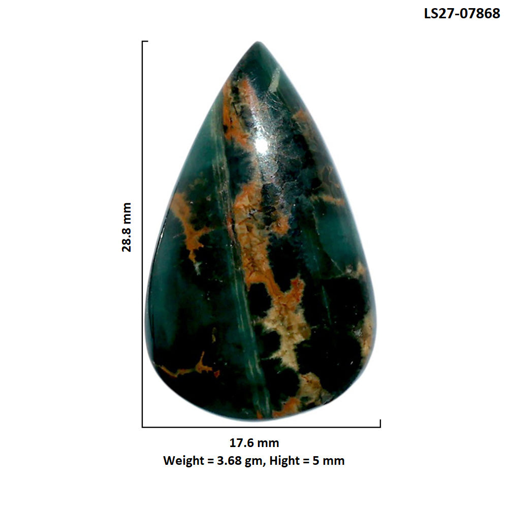 Ocean Jasper 17.6x28.8x5 mm Pear Shape Polished Gemstone LS27-07868