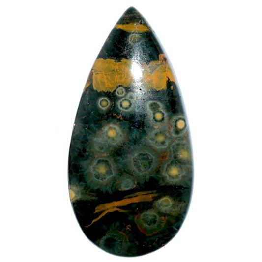 Ocean Jasper 19x37.5x6 mm Pear Shape Polished Gemstone LS27-07869