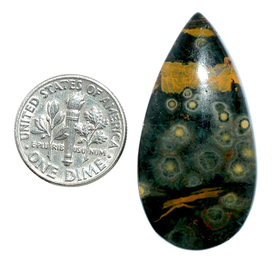 Ocean Jasper 19x37.5x6 mm Pear Shape Polished Gemstone LS27-07869